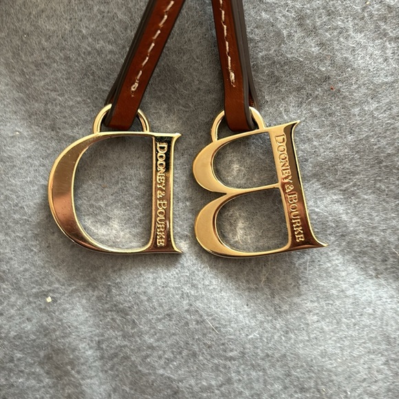 Dooney & Bourke bucket purse. Color~tan & camel ostrich leather. Pics for size. - Picture 9 of 16